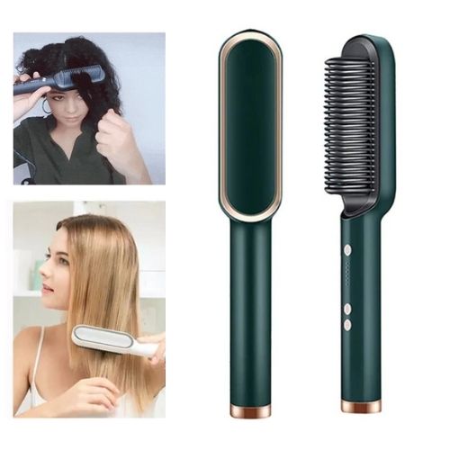 Veloura Noir Ionic Hair Straightening Brush — Salon-Smooth Hair in 20 Seconds