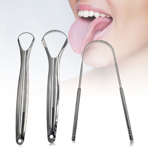 Veloura Noir Stainless Steel Tongue Scraper — Cleaner Mouth, Fresher Breath