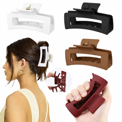 Veloura Noir Cloud Claw Clips — Large Silicone Hair Clips (Set of 4)