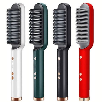 Veloura Noir Ionic Hair Straightening Brush — Salon-Smooth Hair in 20 Seconds