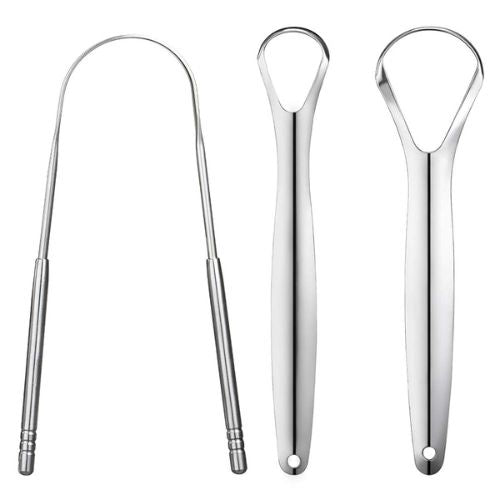 Veloura Noir Stainless Steel Tongue Scraper — Cleaner Mouth, Fresher Breath