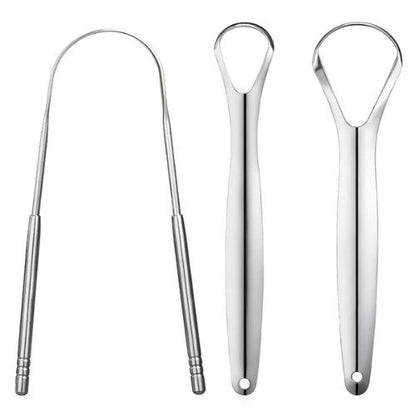 Veloura Noir Stainless Steel Tongue Scraper — Cleaner Mouth, Fresher Breath