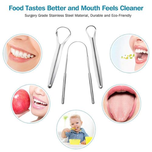 Veloura Noir Stainless Steel Tongue Scraper — Cleaner Mouth, Fresher Breath
