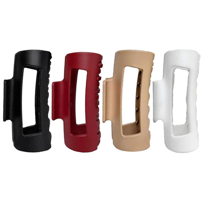 Veloura Noir Cloud Claw Clips — Large Silicone Hair Clips (Set of 4)