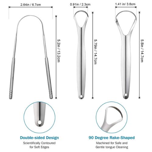 Veloura Noir Stainless Steel Tongue Scraper — Cleaner Mouth, Fresher Breath