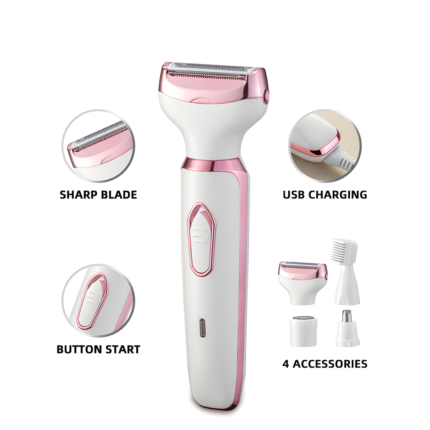 Veloura Noir 4-in-1 Women's Body Grooming Set