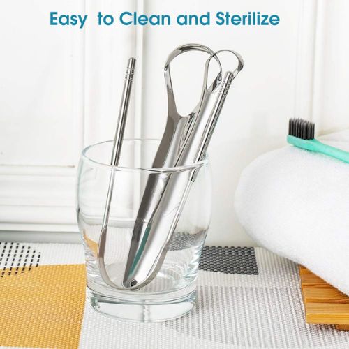 Veloura Noir Stainless Steel Tongue Scraper — Cleaner Mouth, Fresher Breath
